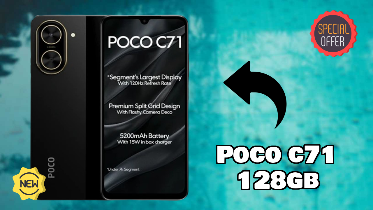 POCO C71 128GB Battery Life: 5200 MAh Charging Speed
