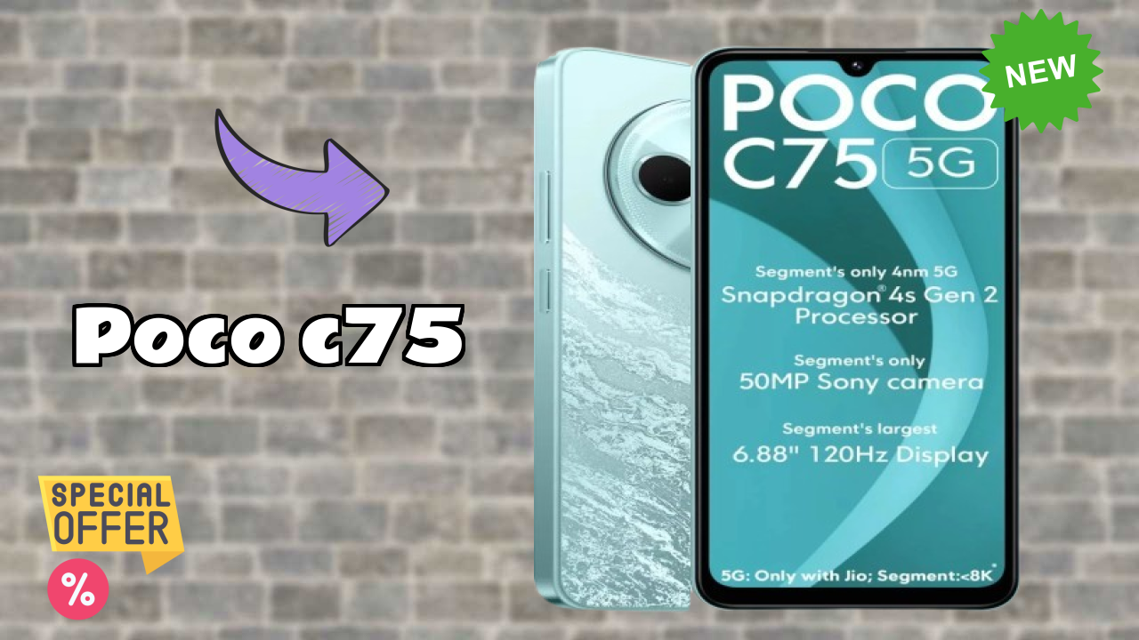 POCO C75 Display Size: 6.88 Inches (17.48 Cm) Screen Review
