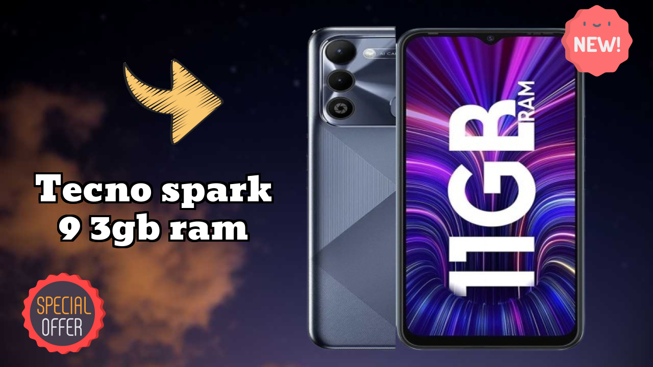Tecno Spark 9 3GB RAM Display Analysis: 6.6 Inches (16.76 Cm) Screen